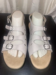 SAS Sandals Mystic TRIO 3 Beige Bone Sparkle Open Toe Comfort Size 10.5 M EUC - Picture 1 of 7