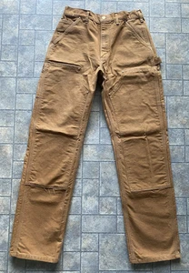 Carhartt B01 BRN Double Knee Men’s Pants Brown 31x34 Made In USA - Picture 1 of 12