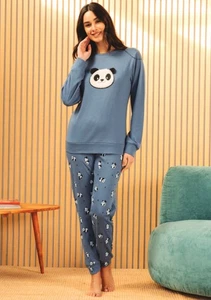 Kissimo Pigiama Donna Manica Lunga Caldo Cotone 25D20012 - Imagen 1 de 4