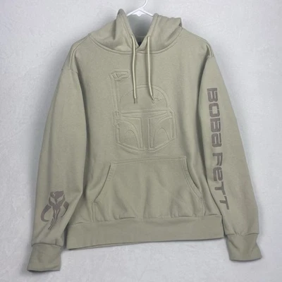 Star Wars Boba Fett Gráfico Suéter Adulto Pequeño Crema Sudadera con Capucha Sudadera Pullover Foto 1 de 4