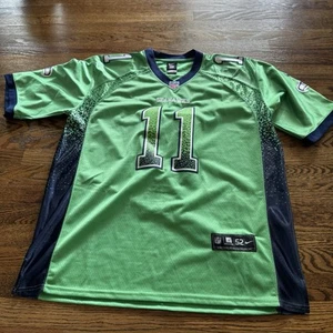 SEATTLE SEAHAWKS #11 Percy Harvin SIZE 52 JERSEY STITCHED LIME GREEN NFL NIKE - Picture 1 of 11