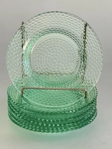 Hasel-Atlas Grün Vertiefung Glas Blase 8" Salat/Mittagessen Teller 6er Set - Bild 1 von 10