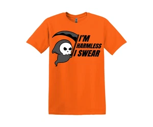 I'm Harmless funny Tshirt reaper halloween mens tshirt michael chucky spooky - Picture 1 of 2