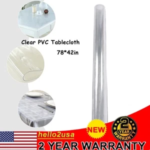 78x42 Zoll Klar PVC Tischdecke 2mm Dick Klar Schreibtisch Schutz Tischunterlagen - Bild 1 von 12