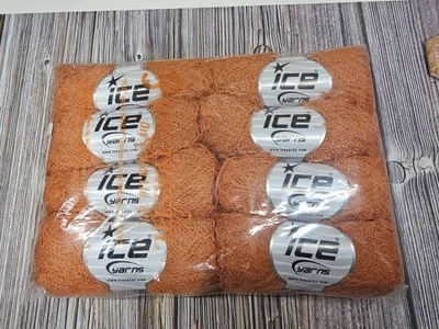 LOT OF 8 Ice Yarns Alloro Cotton textured yarn, orange (198 yds ea) #60109 - Image 1 of 4