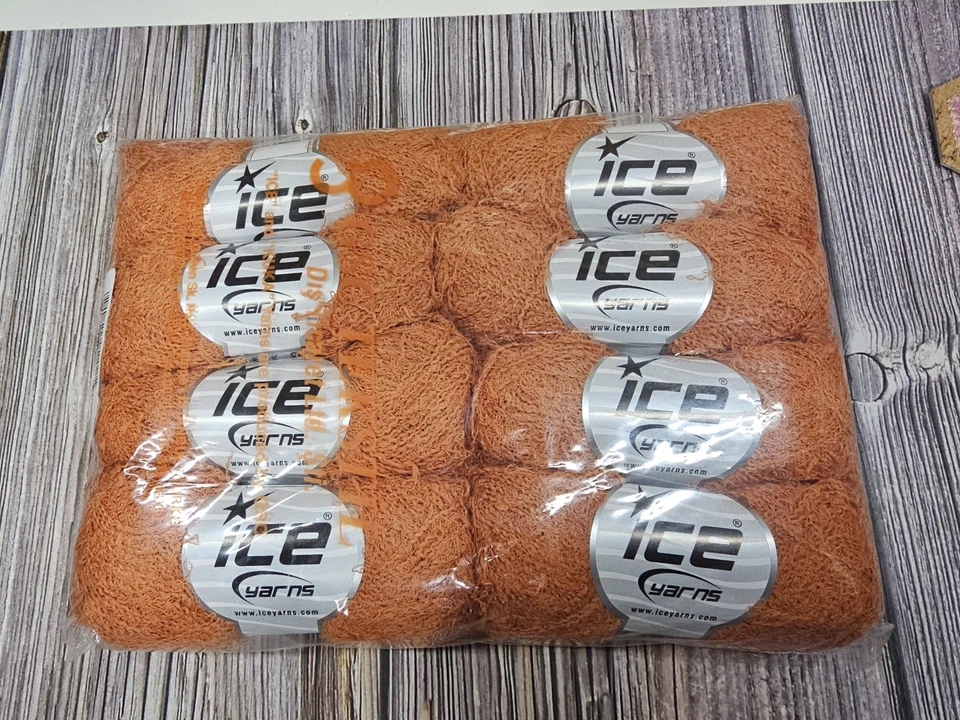 ЛОТ ИЗ 8 пряжи льда Alloro хлопок текстурированная пряжа, оранжевый (198 ярдов ea) #60109 - Изображение 1 из 4