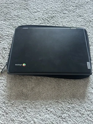 Black Lenovo Chromebook- Perfect Condition With Charger And Case - Image 1 of 3