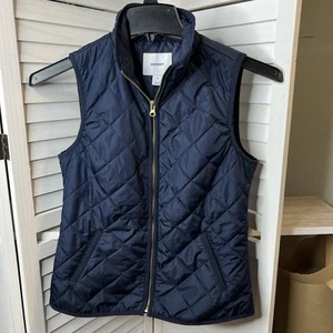 Old Navy Quilted Vest Full Zip With Pockets Navy Blue Women's Size X-Small EUC - Picture 1 of 5