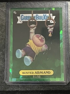 2024 Topps GPK Garbage Pail Kids Chrome Sapphire BUSTED ARMAND 290a Green /99 - Bild 1 von 2