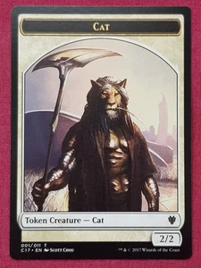 Magic The Gathering COMMANDER 2017 C17 CAT RAT token card MTG - Picture 1 of 2