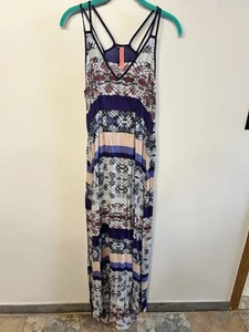 Eight Sixty Maxi Dress Spaghetti Strap Multi-Color Chiffon Size M - Picture 1 of 4