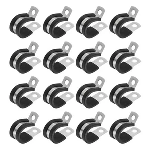 2/3 Inch Cable Clamp, 16 Pack Rubber Cushioned Pipe Metal Clamp for Tube - Picture 1 of 7