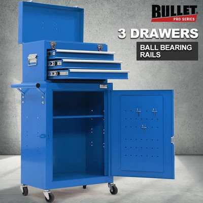 BULLET Pro 3 Drawer Tool Box Cabinet Trolley Storage Garage Organiser Toolbox - image 1 of 4