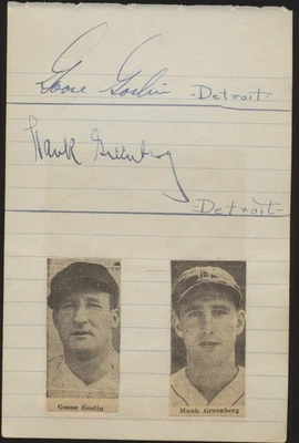 GOOSE GOSLIN & HANK GREENBERG Autographed/ Signed Cut Signature w/ JSA COA - Image 1 of 3