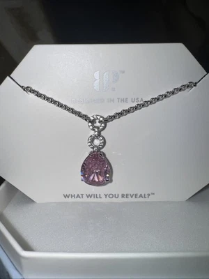 Bomb Party Necklace, Divine Lineage, Rose Quartz CZ On Rhodium - Image 1 of 2