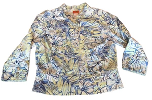 Hearts Of Palm Damen Jacke zum Knöpfen geblümt blau/grün Gr. 10 Metallknöpfe - Bild 1 von 14