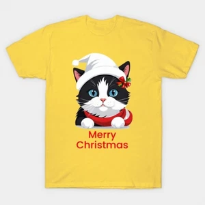 Nueva Camiseta Feliz Navidad Gato Regalo Para Familia Amarilla S-5XL KK581 - Imagen 1 de 3