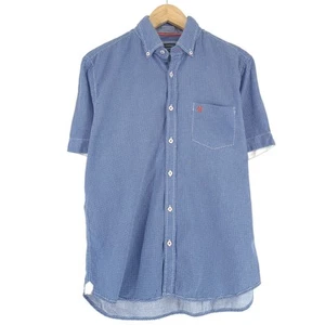 Marc O'Polo Men Shirt Blue Cotton Linen Fn9 Size M - Picture 1 of 7