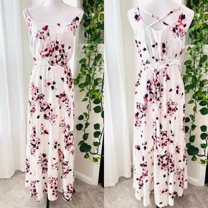 *New* Torrid Long White & Pink Floral Soft Flowy Plus Size Maxi Dress 1X 14=16 - Picture 1 of 12