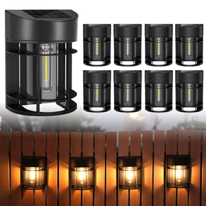 Luces Solares para Vallas Exterior, Paquete de 8 Luces Solares Impermeables Exterior, Exterior S... - Imagen 1 de 6