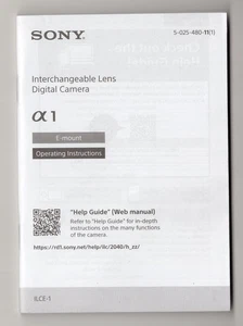 Manual de instrucciones de la cámara Sony A1 / Alpha 1 en inglés - Imagen 1 de 6