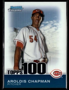 2010 Bowman Chrome Topps 100 Prospects Aroldis Chapman 164/999 Cincinnati Reds - Picture 1 of 2
