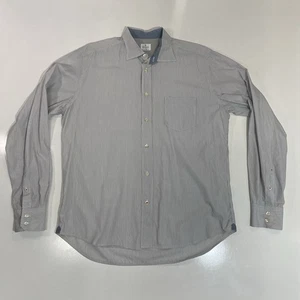 Hartford Herren Oberhemd L grau gestreift Baumwolle Leinen Tailored Fit Slim - Bild 1 von 8