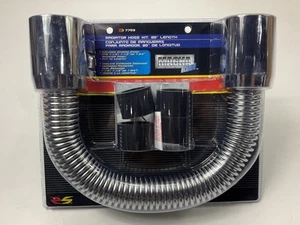 20" Flexible Upper / Lower Radiator Hose& Stainless Steel W/ Chrome Caps - Picture 1 of 6