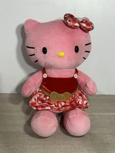 RARE DISCONTINUED Hello Kitty Build A Bear Holly Jolly Pink Red Gingham Dress - Picture 1 of 6