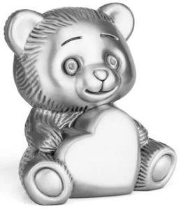 Sparbüchse Bär versilbert ca. 11cm Kinder Spardose Sparschwein Money-Box Sparbox - Bild 1 von 1