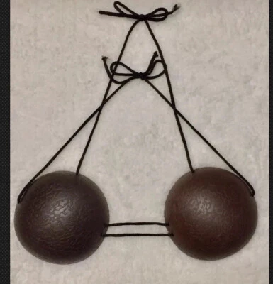 SUJETADOR DE COCO PLÁSTICO BIKINI HAWAIANO TROPICAL HULA BAILARINA DISFRAZ ACCESORIO USADO Foto 1 de 4