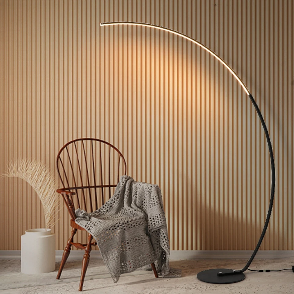 LED RGB Arched Floor Lamp Curved Colorful Lamp - 66.9x12.6in Black 66.9x12.6in