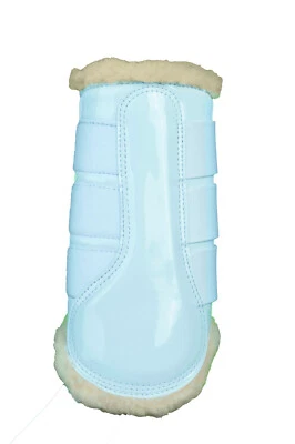 Botas HKM charol imitación férula con vellón - blancas o negras - 4189 Foto 1 de 2