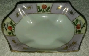 GORGEOUS Hand Painted Porcelain Nippon China Bowl W/ Pierced handles - Picture 1 of 3