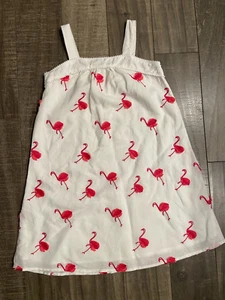 Janie and Jack Pink and White Flamingo Dress: Size 12 - Picture 1 of 4