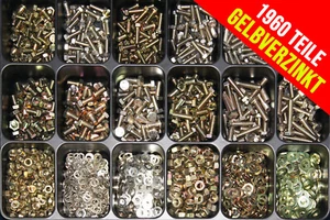 Assortimento viti esagonali DIN 933 - 1960 pezzi M5 / M6 viti zincate gialle - Foto 1 di 9