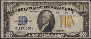 Fr.2309 1934A North Africa $10 WWII Emergency Issue Note VF - Picture 1 of 2