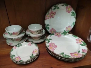 16 PC SET FRANCISCAN DESERT ROSE USA DINNERWARE DINNER BREAD PLATE CUP SAUCER - Picture 1 of 7