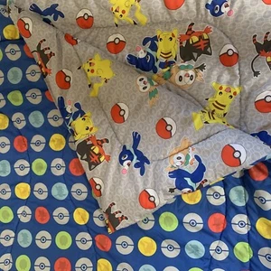 Pokemon Comforter Reversible Nintendo Alola Rowlet Litten Popplio Rotom Twin Sz - Picture 1 of 15
