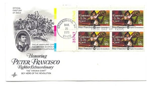 Bloque de placas 1562 Peter Francisco ArtCraft FDC - Imagen 1 de 1
