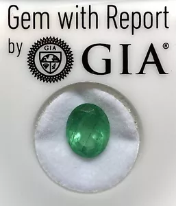 3.04 Ct GIA CERTIFIED Natural Emerald Oval Shape Cut Faceted Loose Gemstone - Picture 1 of 5