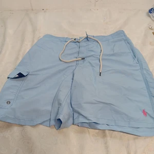 Pantalones Cortos de Natación Para Hombre-Grandes 32"-Azul Pastel-Polo Ralph Lauren Colección de Trajes de Baño - Imagen 1 de 7