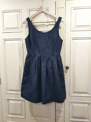 JACK WILLS UK 12 BLACK JAQUARD MINI DRESS TUTU PARTY SLEEVELESS SMART EVENT VGC - Image 1 of 4