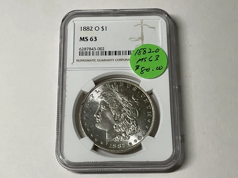 1882 O Morgan Silver Dollar NGC MS63 Cover