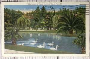 Jacksonville Florida FL Springfield Confederate Park Vintage Postcard - Picture 1 of 2