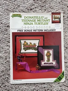 Vintage 1990 Teenage Mutant Ninja Turtles Donatello Cross Stitch Pattern - Picture 1 of 4