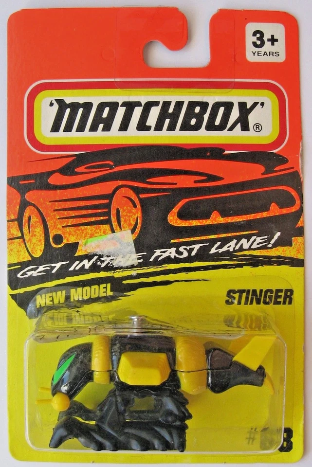 MatchBox Stinger Bug Helicopter Chopper, 1994 Yellow Version On its Card - Image 1 of 3