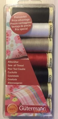 Gutermann SEW ALL Thread Set 100m Reels x 7 ASSORTED COLOURS - Image 1 of 2