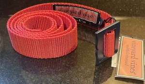 Vineyard Vines Belt Unisex SZ M Red Nylon D Ring Lightweight Woven Preppy NEW - Picture 1 of 5