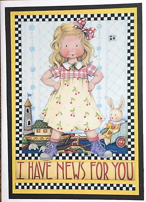 Tarjeta de felicitación hecha a mano Mary Engelbreit - Tengo noticias para ti Foto 1 de 3